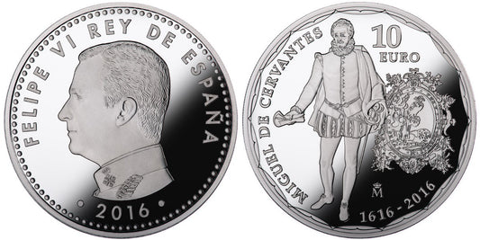 ESPAÑA 10 EUROS 2016  IV CENTº DE LA MUERTE DE CERVANTES