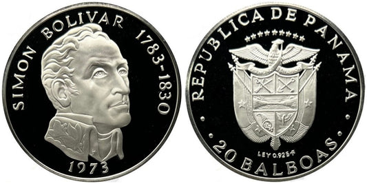 PANAMA 20 BALBOAS 1973 SIMON BOLIVAR