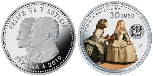 ESPAÑA 30 EUROS 2019 BICENTENARIO DEL MUSEO DEL PRADO (en capsula)