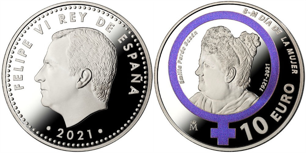 ESPAÑA 10 EUROS 2021 EMILIA PARDO BAZAN
