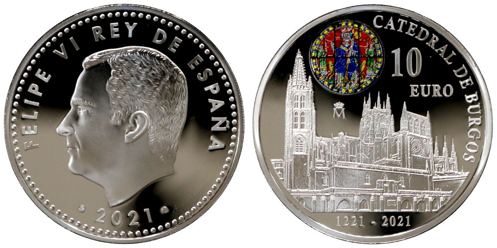 ESPAÑA 10 EUROS 2021  800 AÑOS DE LA CATEDRAL DE BURGOS