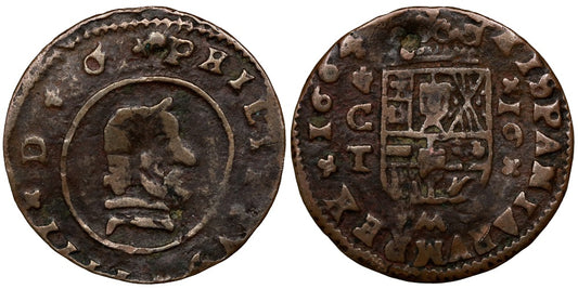 FELIPE IV  16 MARAVEDIS 1664 CORDOBA T