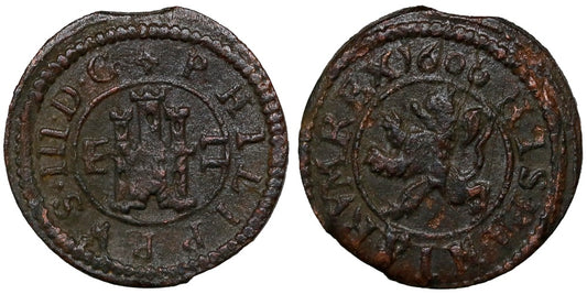 FELIPE III  2 MARAVEDIS 1606 SEGOVIA