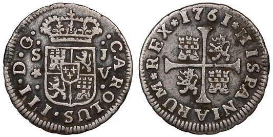 CARLOS III  1/2 REAL 1761 SEVILLA JV