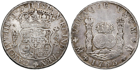 CARLOS III  8 REALES 1763 MEXICO MF