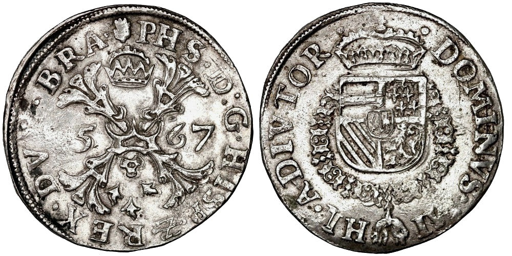 FELIPE II  ESCUDO DE BORGOÑA 1567 AMBERES
