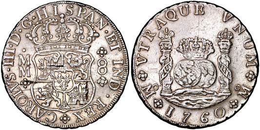 CARLOS III  8 REALES 1760 MEXICO MM