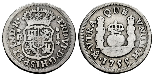 FERNANDO VI  1 REAL 1755 MEXICO M