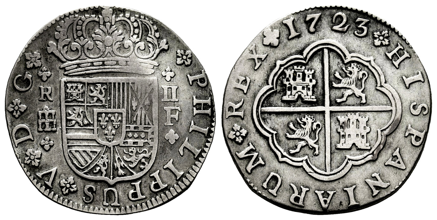 FELIPE V  2 REALES 1723 SEGOVIA F