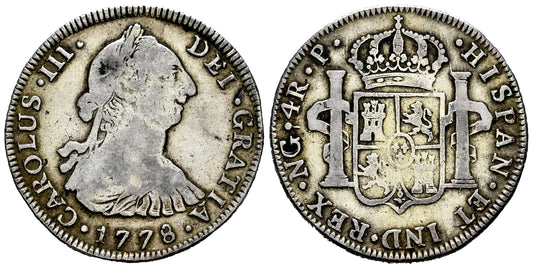 CARLOS III  4 REALES 1778 GUATEMALA P