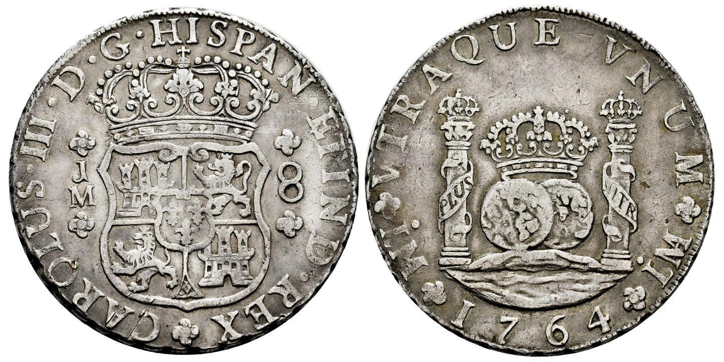 CARLOS III  8 REALES 1764 LIMA JM