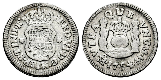 FERNANDO VI  1/2 REAL 1754 MEXICO M