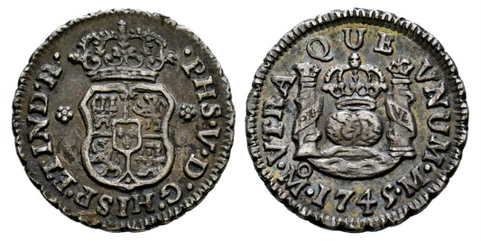 FELIPE V  1/2 REAL 1745 MEXICO M