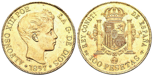 ALFONSO XIII  100 PESETAS 1897 MADRID