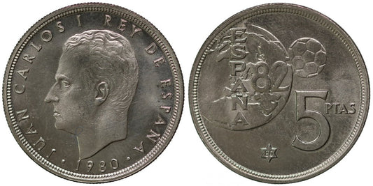 JUAN CARLOS I  5 PESETAS 1980*80 FUTBOL