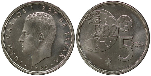 JUAN CARLOS I  5 PESETAS 1980*81 FUTBOL