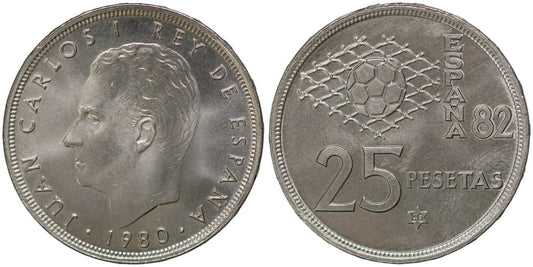 JUAN CARLOS I  25 PESETAS 1980*80 FUTBOL