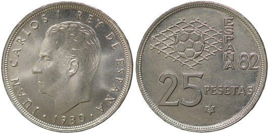 JUAN CARLOS I  25 PESETAS 1980*82 FUTBOL